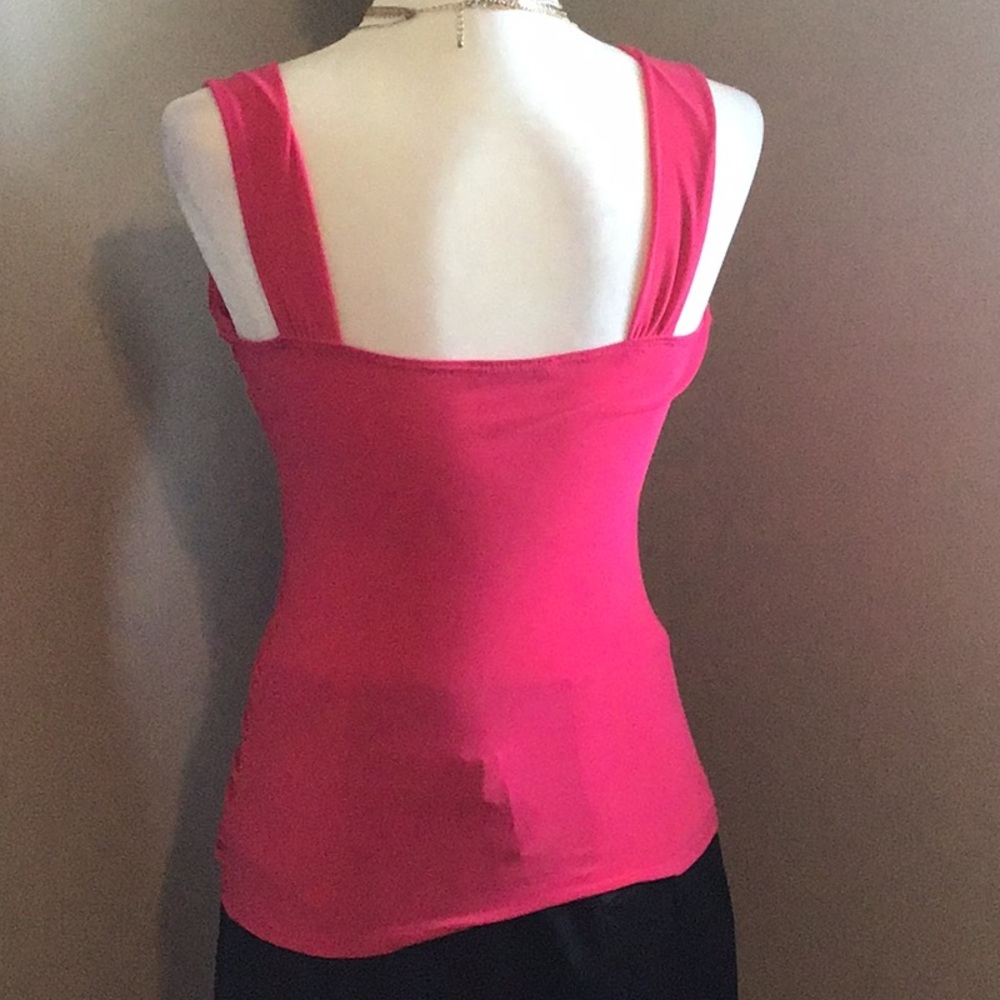 Hot Pink Ruch Tank Top - Picture 4 of 4
